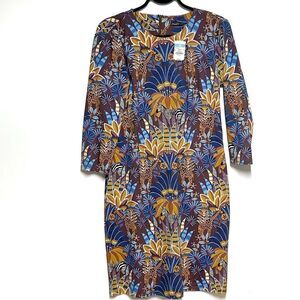 NWT J. MCLAUGHLIN Sophia Safaria Floral Dress Catalina Cloth Brown Multicolor L